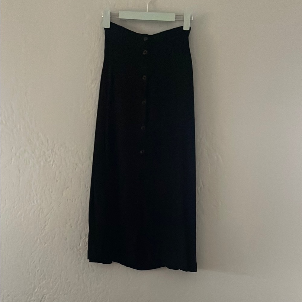 Elegant Black Button-Down Skirt